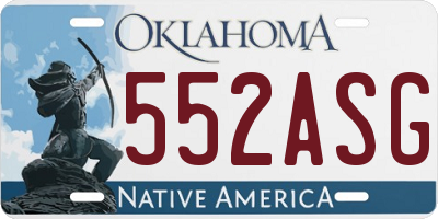 OK license plate 552ASG