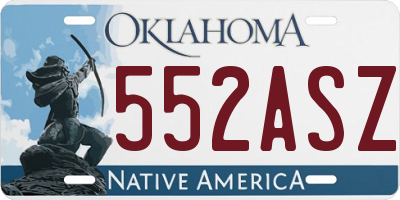 OK license plate 552ASZ
