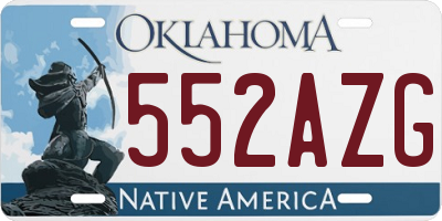 OK license plate 552AZG