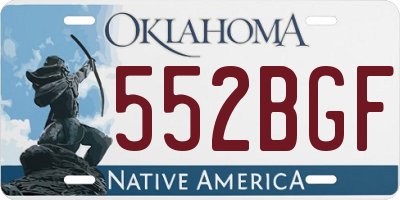 OK license plate 552BGF