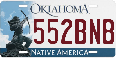 OK license plate 552BNB