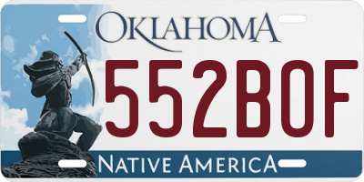 OK license plate 552BOF
