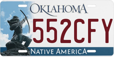 OK license plate 552CFY