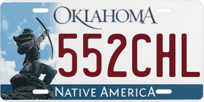OK license plate 552CHL