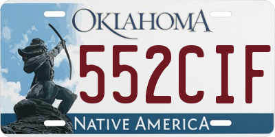 OK license plate 552CIF
