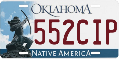 OK license plate 552CIP