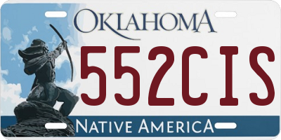 OK license plate 552CIS