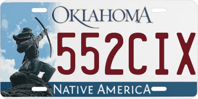 OK license plate 552CIX