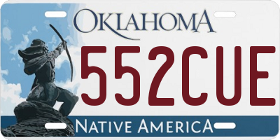 OK license plate 552CUE