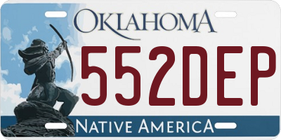 OK license plate 552DEP