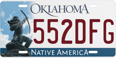OK license plate 552DFG