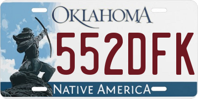 OK license plate 552DFK