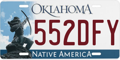 OK license plate 552DFY