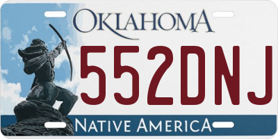 OK license plate 552DNJ