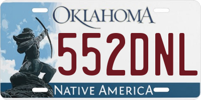 OK license plate 552DNL