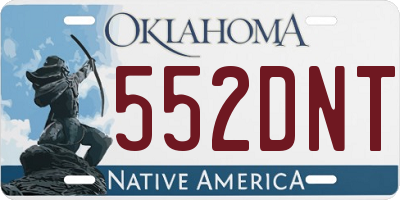 OK license plate 552DNT