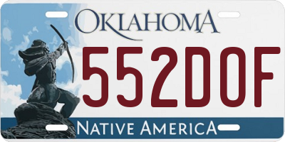 OK license plate 552DOF