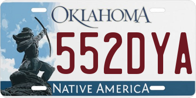 OK license plate 552DYA