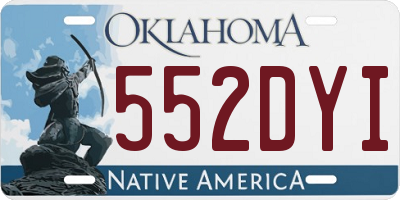 OK license plate 552DYI