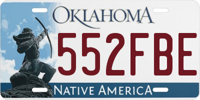 OK license plate 552FBE