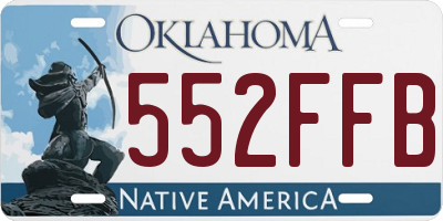 OK license plate 552FFB