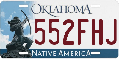 OK license plate 552FHJ
