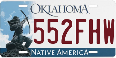 OK license plate 552FHW