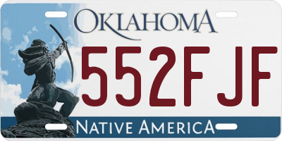 OK license plate 552FJF