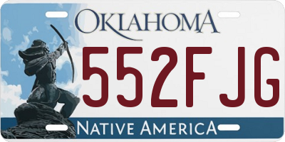 OK license plate 552FJG