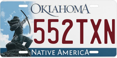 OK license plate 552TXN
