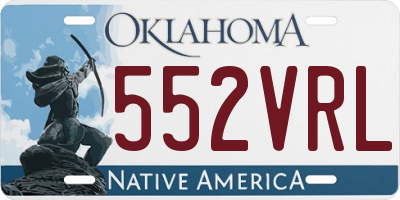 OK license plate 552VRL