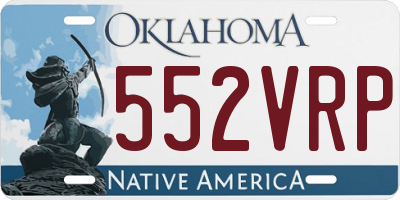 OK license plate 552VRP