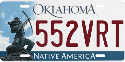 OK license plate 552VRT