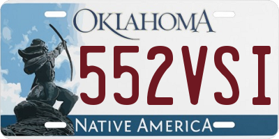 OK license plate 552VSI