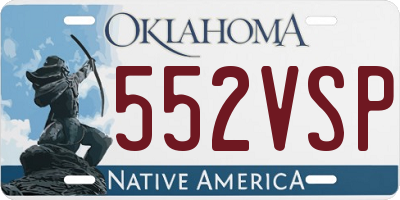 OK license plate 552VSP