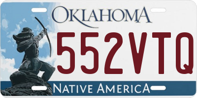 OK license plate 552VTQ