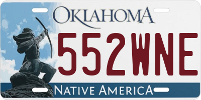 OK license plate 552WNE