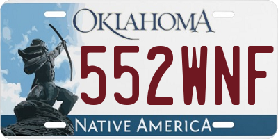 OK license plate 552WNF