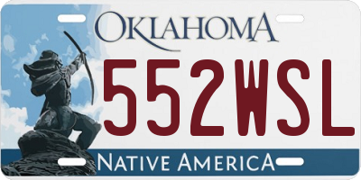 OK license plate 552WSL
