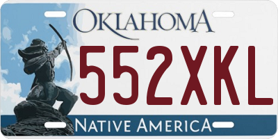 OK license plate 552XKL