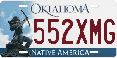 OK license plate 552XMG