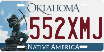 OK license plate 552XMJ