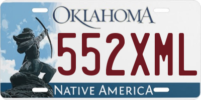 OK license plate 552XML