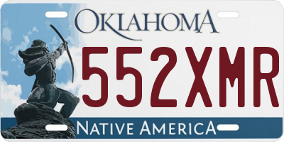 OK license plate 552XMR