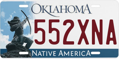 OK license plate 552XNA