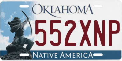 OK license plate 552XNP