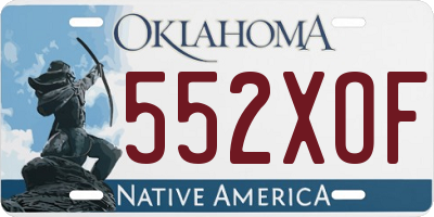 OK license plate 552XOF