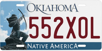 OK license plate 552XOL
