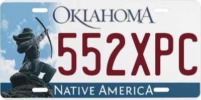 OK license plate 552XPC