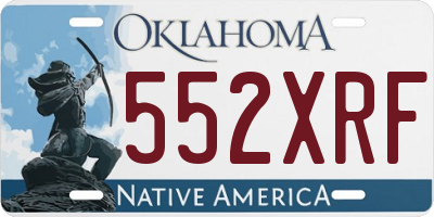 OK license plate 552XRF